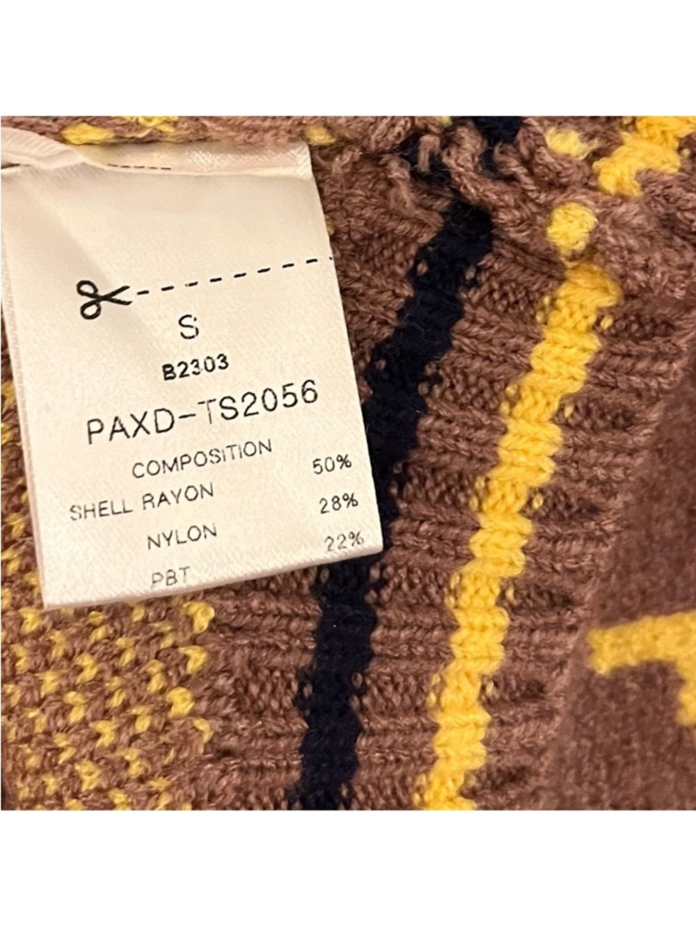 🆕-Puppia Joise- Brown Cable-Knit Dog Sweater w/Striped Trim- Small Medium Dogs - Picture 10 of 11